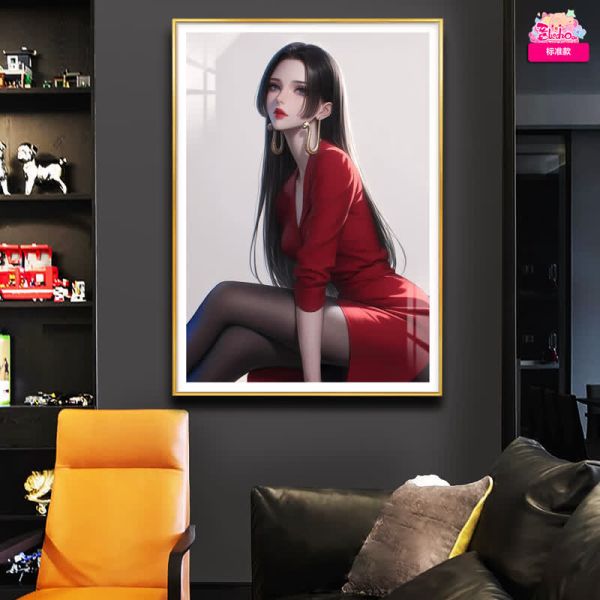 【海外代購】阿喵畫社 女明星 紅裝出席 女帝 超清裝飾畫 