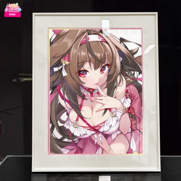 【海外代購】阿喵畫社 玫粉風情 甜心葉瞬光 展館級12k收藏超清精裱畫 床頭地墊 冰箱貼 
