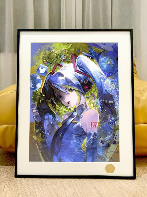 【海外代購】星空 《生日初音》初音未來Miku公主殿下甩蔥歌遊戲動漫裝飾畫 
