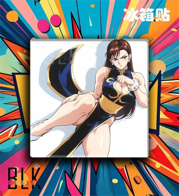 【海外代購】巴洛克《生氣春麗》街頭霸王裝飾畫冰箱貼 