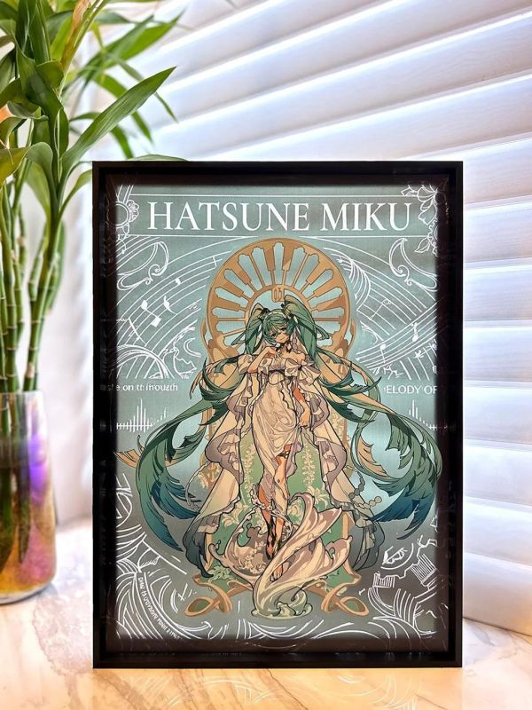 【海外代購】千鳥社《繆斯初音》初音未來繆斯女神透光裝飾畫 