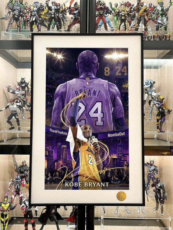 【海外代購】星空 《Mamba Out》kobe科比布萊恩黑曼巴NBA洛杉磯湖人隊動畫二次元裝飾畫 