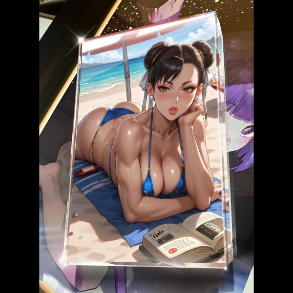 【海外代購】阿喵畫社 第七十四彈動漫卡磚沙灘風情春日 亞克力加厚紀念收藏磚卡磚 4公斤大護腕滑鼠墊 