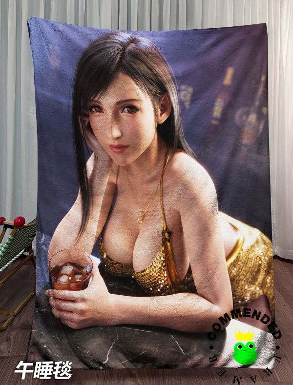 【海外代購】皇呱 《酒吧女郎蒂法》最終幻想VII女神蒂法·洛克哈特酒吧女郎同人周邊裝飾畫 地毯 午睡毯 