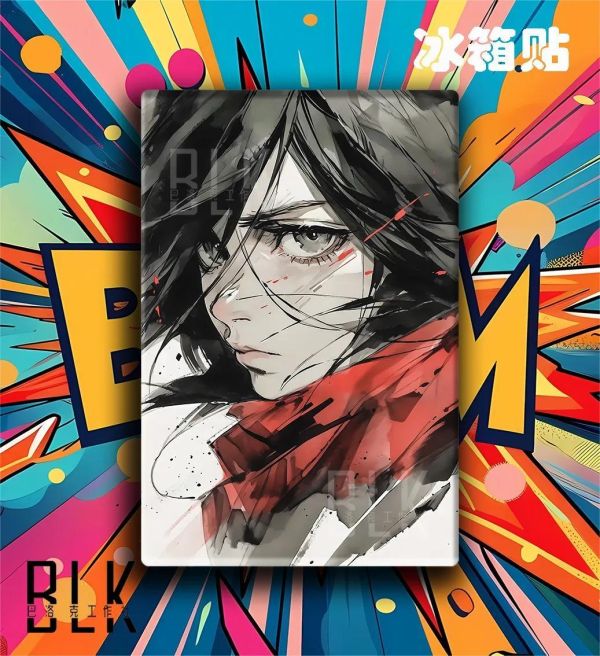 【海外代購】巴洛克 《水墨三笠》進擊的巨人裝飾畫冰箱貼 