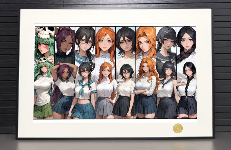 【海外代購】H2 《JK死神》井上織姬露琪亞夜一妮露松本亂菊碎蜂動漫裝飾畫 