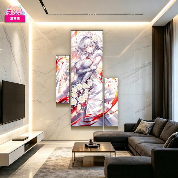 【海外代購】阿喵畫社 花嫁 FGO白紗貞德三宮格 新品三宮格裝飾 