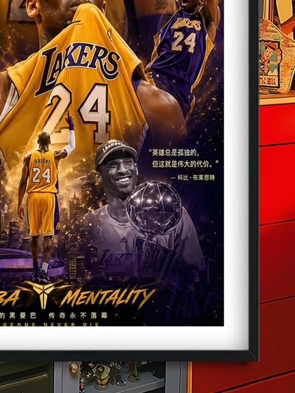 【海外代購】巴洛克 《數據科比》NBA洛杉磯湖人隊裝飾畫冰箱貼 