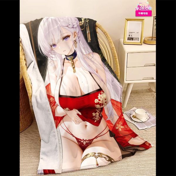 【海外代購】阿喵畫社 中式旗袍 貝爾法斯特-碧藍航線 新品12K超清主題裝飾週邊 床頭地墊  午睡毛毯 4公斤大護腕滑鼠墊 冰箱貼 