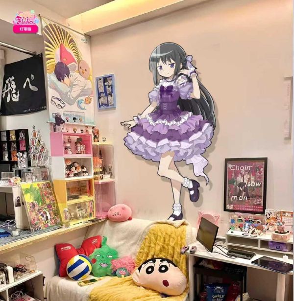 【海外代購】阿喵畫社 魔法少女小圓 曉美焰 1比1復刻臥室玄關超長燈帶畫 