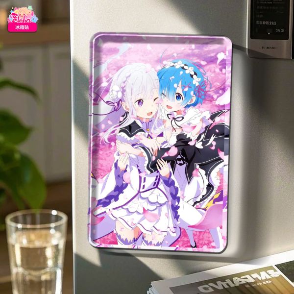 【海外代購】阿喵畫社 愛蜜莉雅與蕾姆 展館級8k超清精裱畫 午睡毛毯 書桌掛毯 冰箱貼 