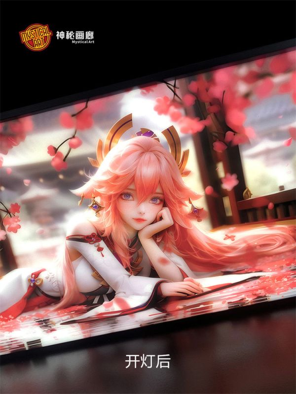 【海外代購】神秘畫廊 Desktop Art系列第七彈-黑科技光導八重神子裝飾畫 