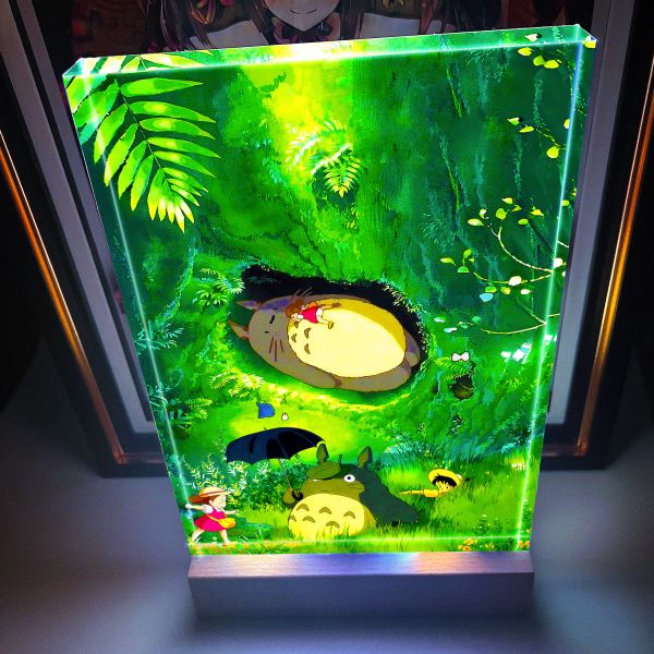 【海外代購】阿喵畫社 宮崎駿特效發光卡磚 23cm大號特效發光手辦架展示磚 