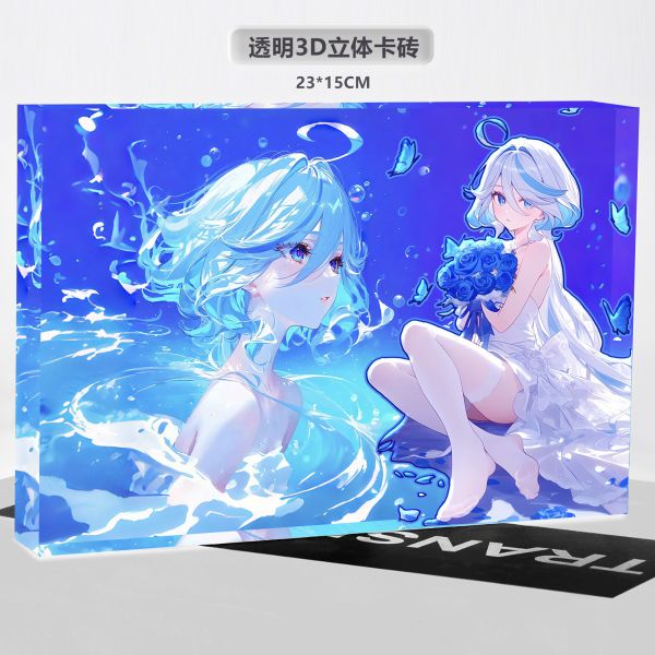 【海外代購】阿喵畫社 深海 芙寧娜 1.9cm厚大雙層透明收藏裝飾磚 