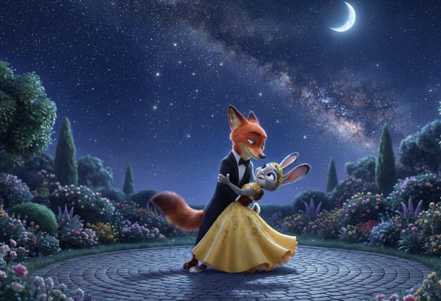 【海外代購】H2 《月下起舞》瘋狂動物城2朱迪尼克Zootopia2裝飾畫 