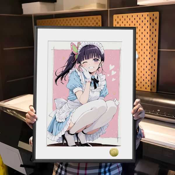 【海外代購】皇呱 《女僕香奈乎》鬼滅之刃高冷外表萌少女女僕香奈乎單人照週邊裝飾畫 午睡毯 