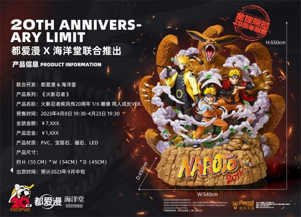 【海外代購】都愛漫X海洋堂 火影忍者疾風傳20週年1/6雕像 鳴人成長Ver. 