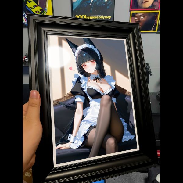 【海外代購】阿喵畫社 女僕 星見雅 書桌櫃子手辦展架背景裝飾 午睡毛毯 書桌掛毯 