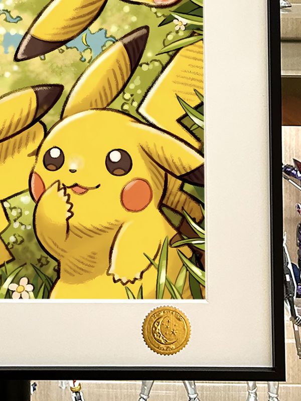 【海外代購】星空 《草叢皮卡丘》寶可夢神奇寶貝小智寵物小精靈Pikachu二次元裝飾畫 