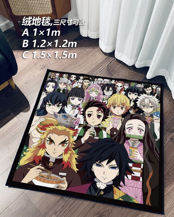 【海外代購】千鳥社 《鬼殺隊的美食時光》 鬼滅之刃鬼殺隊富岡義勇時透炭治郎杏壽郎九柱午睡毯地毯裝飾畫 地毯 午睡毯