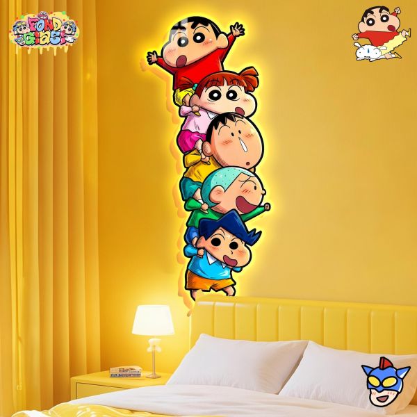 【海外代購】阿喵畫社 蠟筆小新疊疊樂 超長燈帶畫 