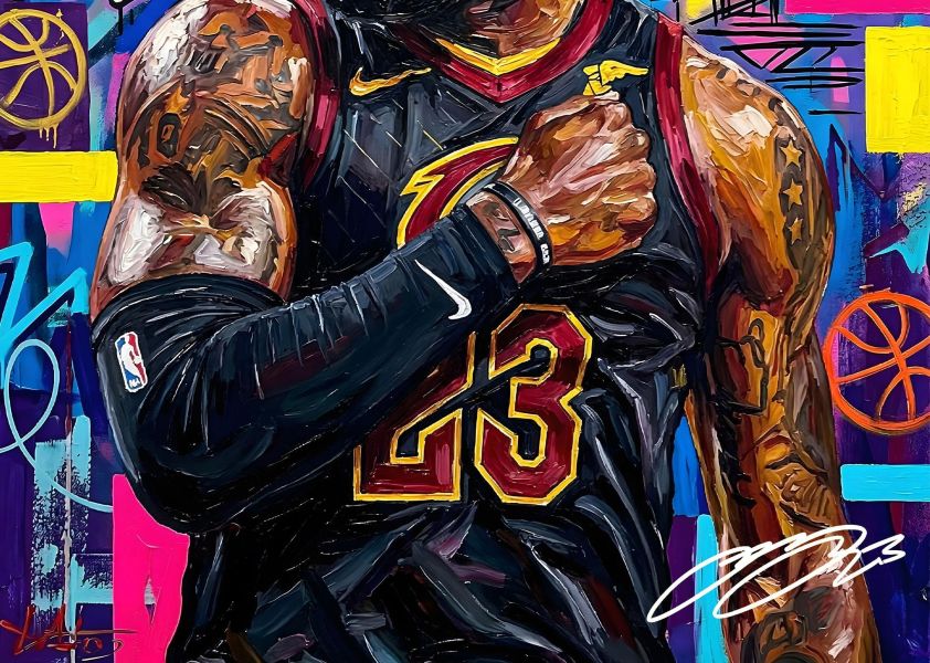 【海外代購】H2 《薩諾斯詹》NBA勒布朗詹姆斯克里夫蘭騎士熱火湖人裝飾畫 