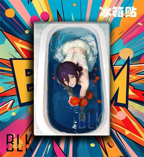 【海外代購】巴洛克 《浴缸蕾塞》電鋸人reze裝飾畫冰箱貼 