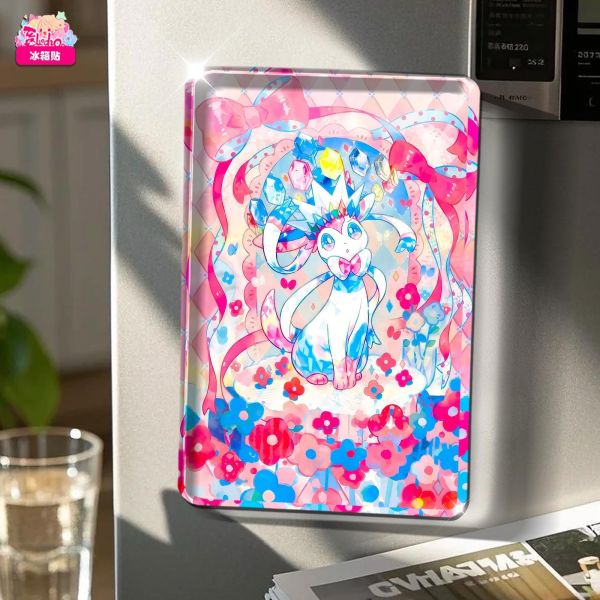 【海外代購】阿喵畫社 七彩水晶 仙子伊布臻彩款 展館級8k收藏超清精裱畫 透明卡磚 午睡毛毯 牆面掛毯 床頭地墊  冰箱貼 