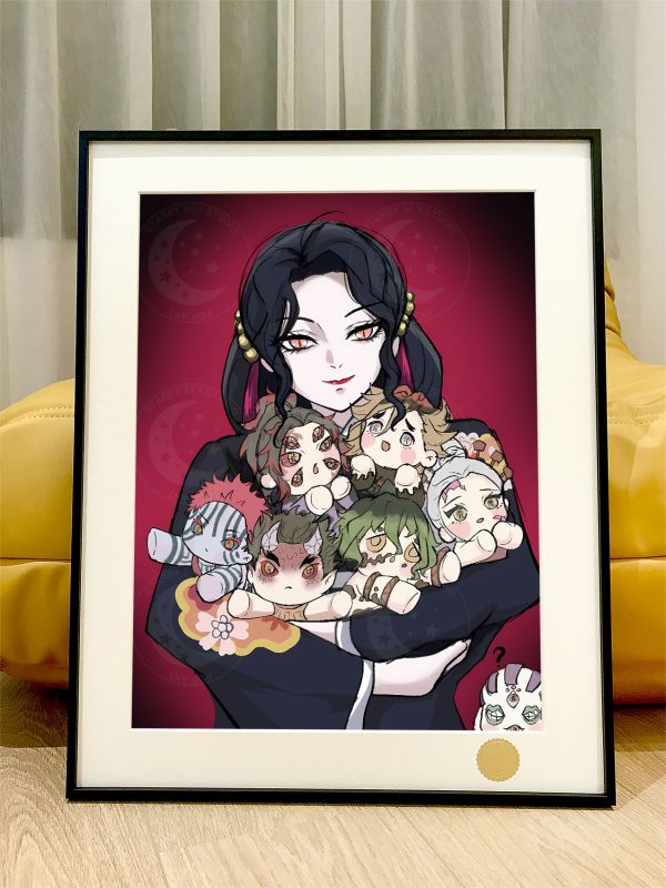 【海外代購】星空 《上弦布娃娃》無慘猗窩座黑死牟童磨鬼滅之刃無限城篇Akaza炎柱狛治戀雪裝飾畫 