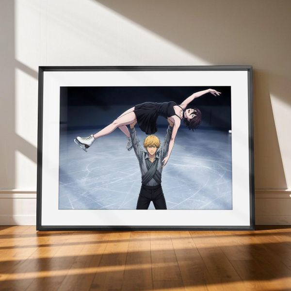 【海外代購】千鳥社 《花式滑冰 電次與蕾塞》 電次蕾塞鏈鋸人花式滑冰午睡毯地毯裝飾畫 