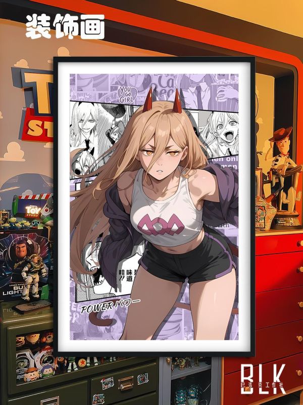 【海外代購】巴洛克 《漫格三鷹朝》電鋸人瑪奇瑪帕瓦蕾塞鏈鋸人電次早川秋動漫裝飾畫冰箱貼 