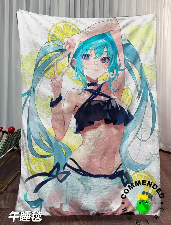 【海外代購】皇呱 《泳裝初音》初音未來裝飾畫 午睡毯 地毯 