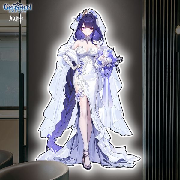 【海外代購】阿喵畫社 1比1復刻 原神 花嫁 雷電將軍 發光燈帶裝飾畫 