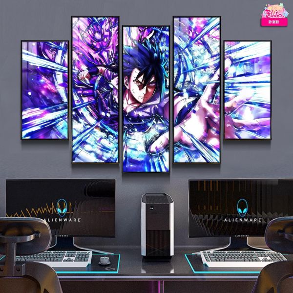 【海外代購】阿喵畫社 六道佐助五幅套裝 新品8k主題高清裝飾畫 發光滑鼠墊 床頭地墊 冰箱貼 