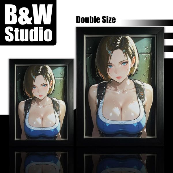 【海外代購】黑白畫映 B&W Jill Valentine吉爾瓦倫蒂安 立體裝飾畫 