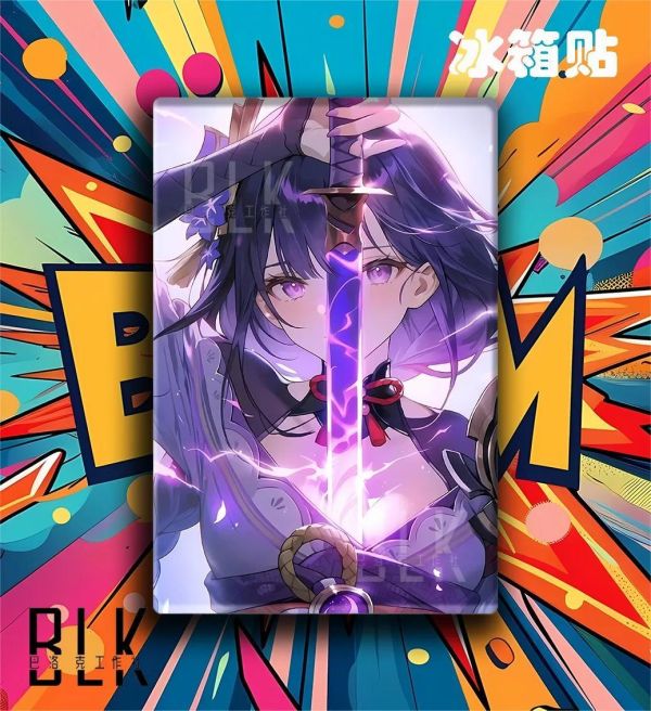 【海外代購】巴洛克《拔劍雷電》雷電將軍原神裝飾畫冰箱貼 