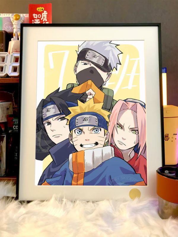【海外代購】星空 《七班》火影忍者NARUTO鳴人宇智波佐助卡卡西小櫻動漫二次元裝飾畫 