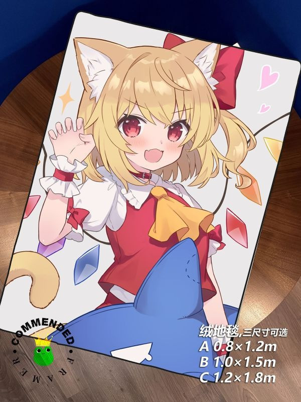 【海外代購】皇呱《貓耳芙蘭》東方紅魔鄉超過495歲的吸血鬼裝飾畫 午睡毯 地毯 