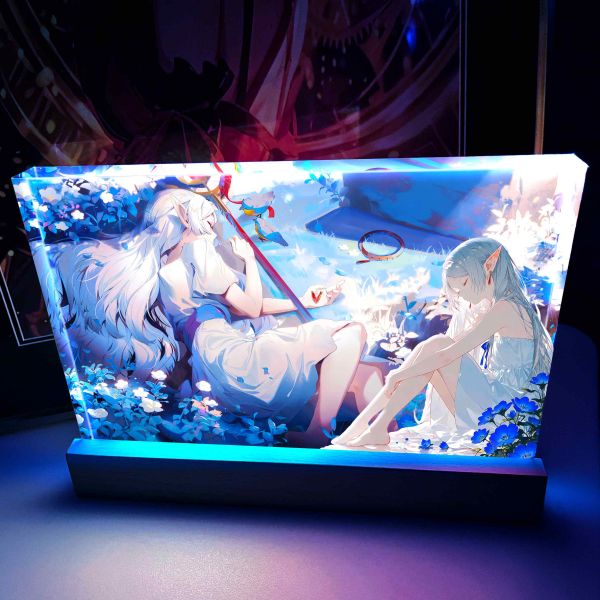 【海外代購】阿喵畫社 花海 芙莉蓮發光卡磚 直式1.9cm發光手辦架展示磚 