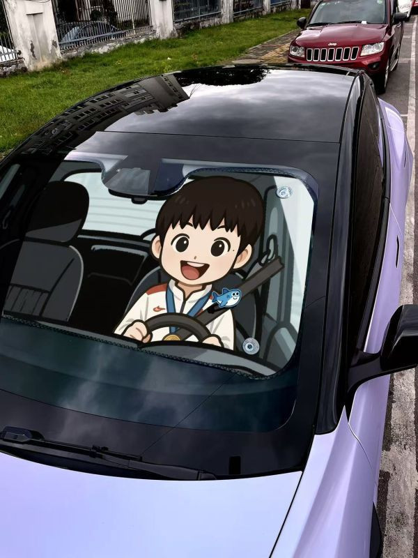 【海外代購】千鳥社 《汽車前擋遮陽-莎莎和大頭》孫穎莎王楚欽乒乓球 