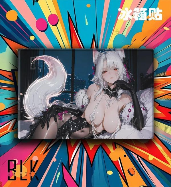 【海外代購】巴洛克 《側躺朧嫣》塵白禁區裝飾畫冰箱貼 