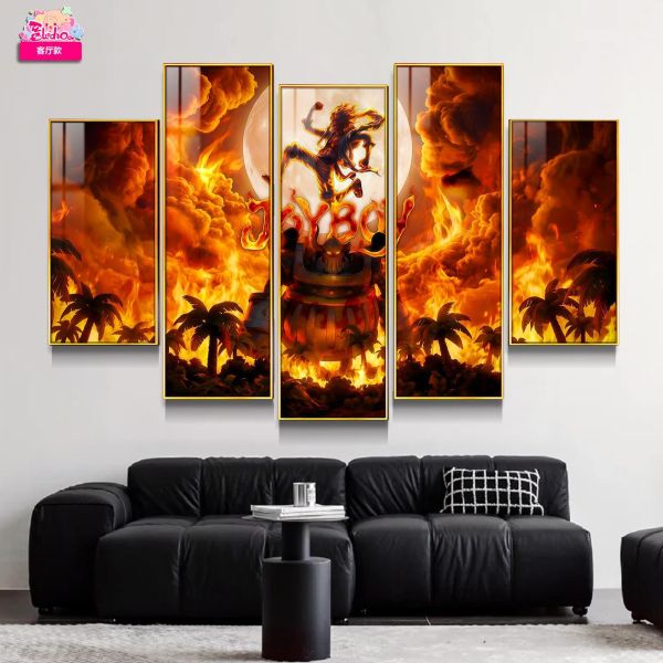 【海外代購】阿喵畫社 JOYBOY歸來 鋼鐵炙焰狂想曲五幅套裝 海賊王新品異形套組裝飾畫 滑鼠墊 床頭地墊 