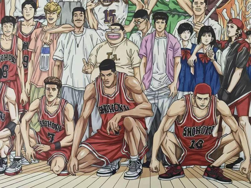 【海外代購】田哥繪 灌籃高手全人物全家福復刻微噴畫 