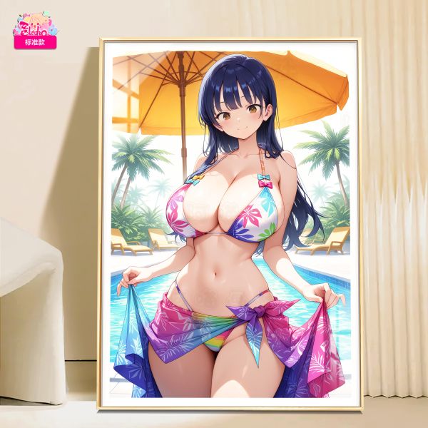 【海外代購】阿喵畫社 泳裝 山田杏奈 8k主題高清裝飾畫 午睡毛毯  牆面掛毯 床頭地墊  護腕滑鼠墊 冰箱貼 