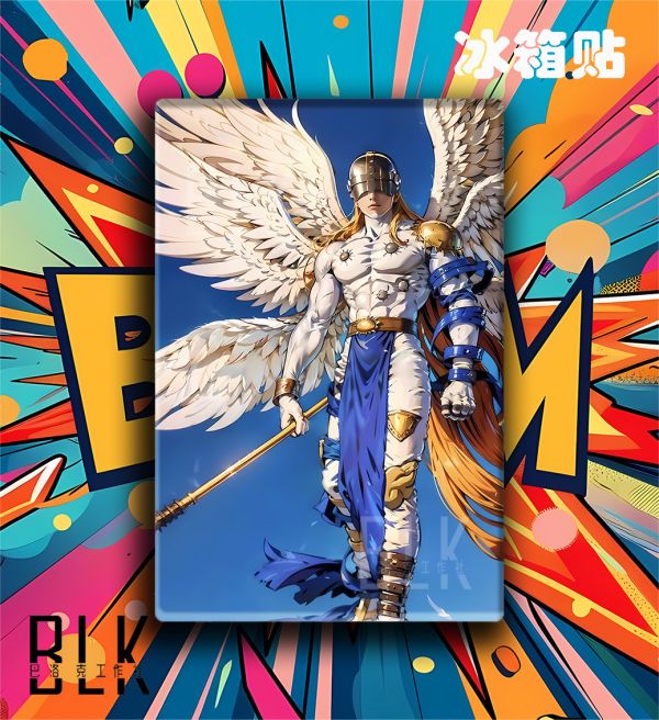 【海外代購】巴洛克 《天使獸》數碼寶貝Angemon高石岳阿武太一暴龍獸Digimon動漫裝飾畫冰箱貼 