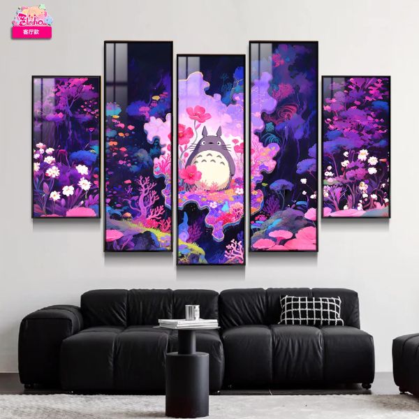 【海外代購】阿喵畫社 宮崎駿 花海 龍貓 新品異形套組裝飾畫 床頭地墊 發光滑鼠墊 