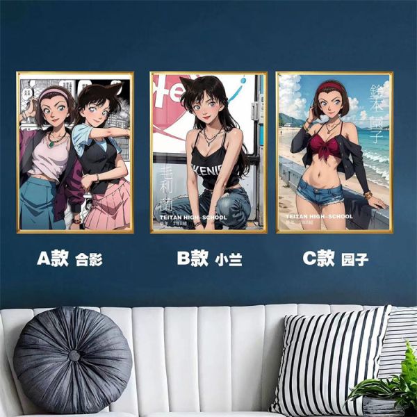 【海外代購】千鳥社 小蘭鈴木園子名偵探柯南毛利蘭 裝飾畫01 