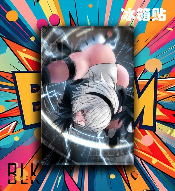 【海外代購】巴洛克 出擊尤爾哈2B尼爾機械紀元夜刃二號B型遊戲動漫裝飾畫/冰箱貼 