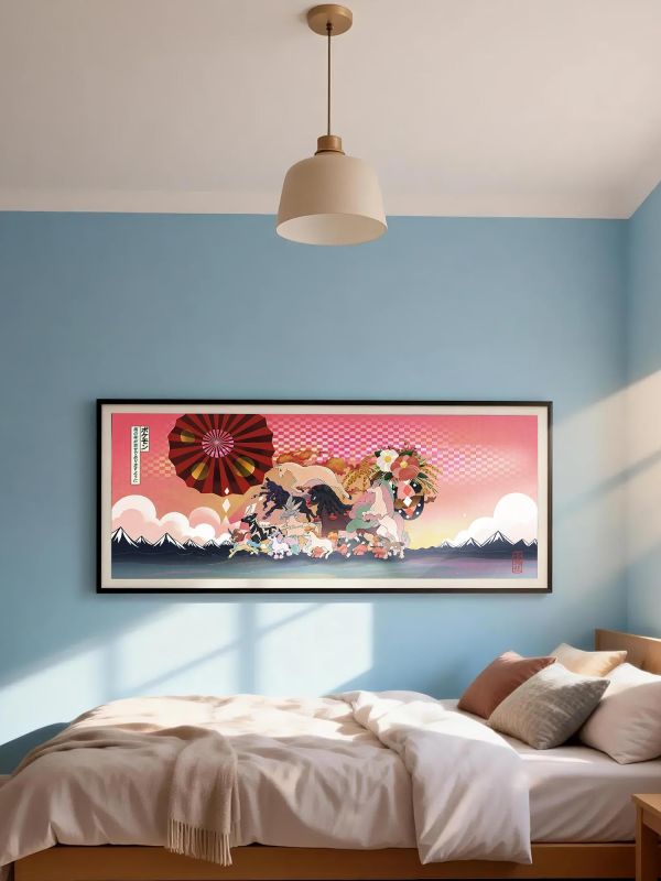 【海外代購】千鳥社《寶可夢 馬年大吉》 寶可夢小火馬烈焰馬斑斑馬凱路迪歐泥驢仔靈幽馬馬年大吉浮世繪日式週邊滑鼠墊裝飾畫 