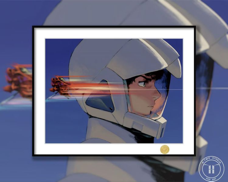 【海外代購】H2 《阿姆羅夏亞》機動戰士鋼彈敢達沙扎比Gundam裝飾畫 